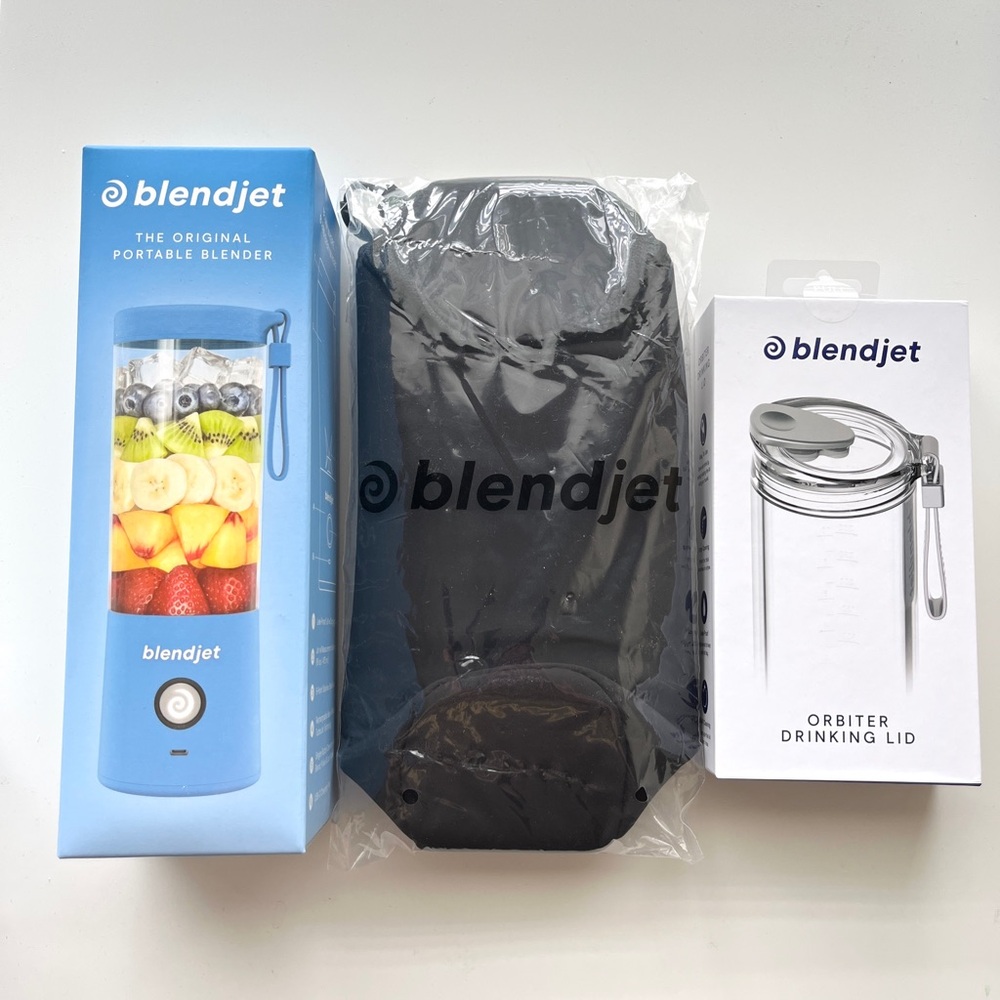 Portable Blender set with Orbiter Drinking Lid - Blue